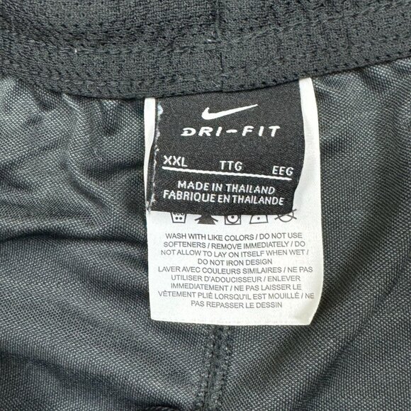 Nike Dri Fit Mens Black Gray Activewear Shorts Elastic Drawstring Waist Size XXL - Picture 4 of 9